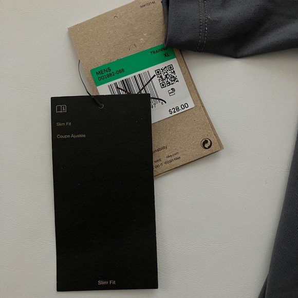 Men's Nike Pro Dri-FIT Slim Fit Tee Men's Training Size XL Charcoal Grey NEW - Picture 10 of 14